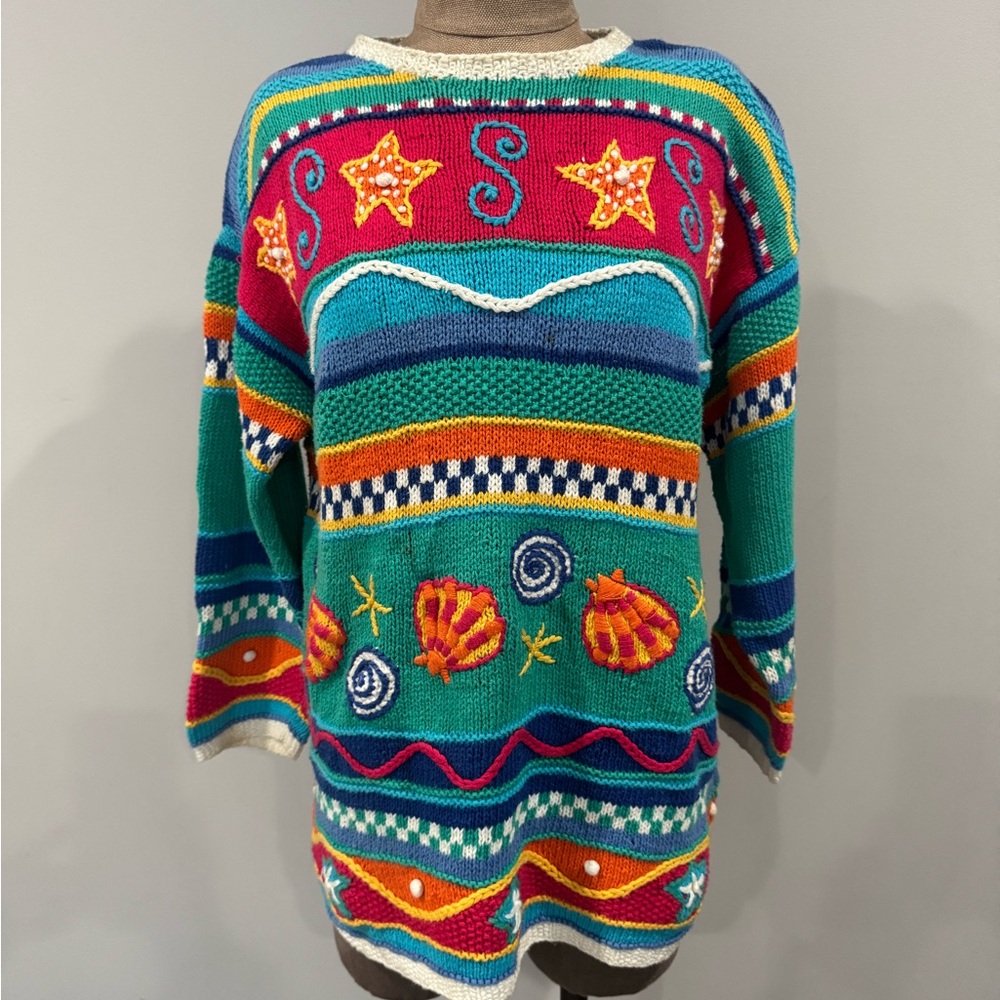 Vintage Talbots Sweater with Nautical Design 90’s size medium